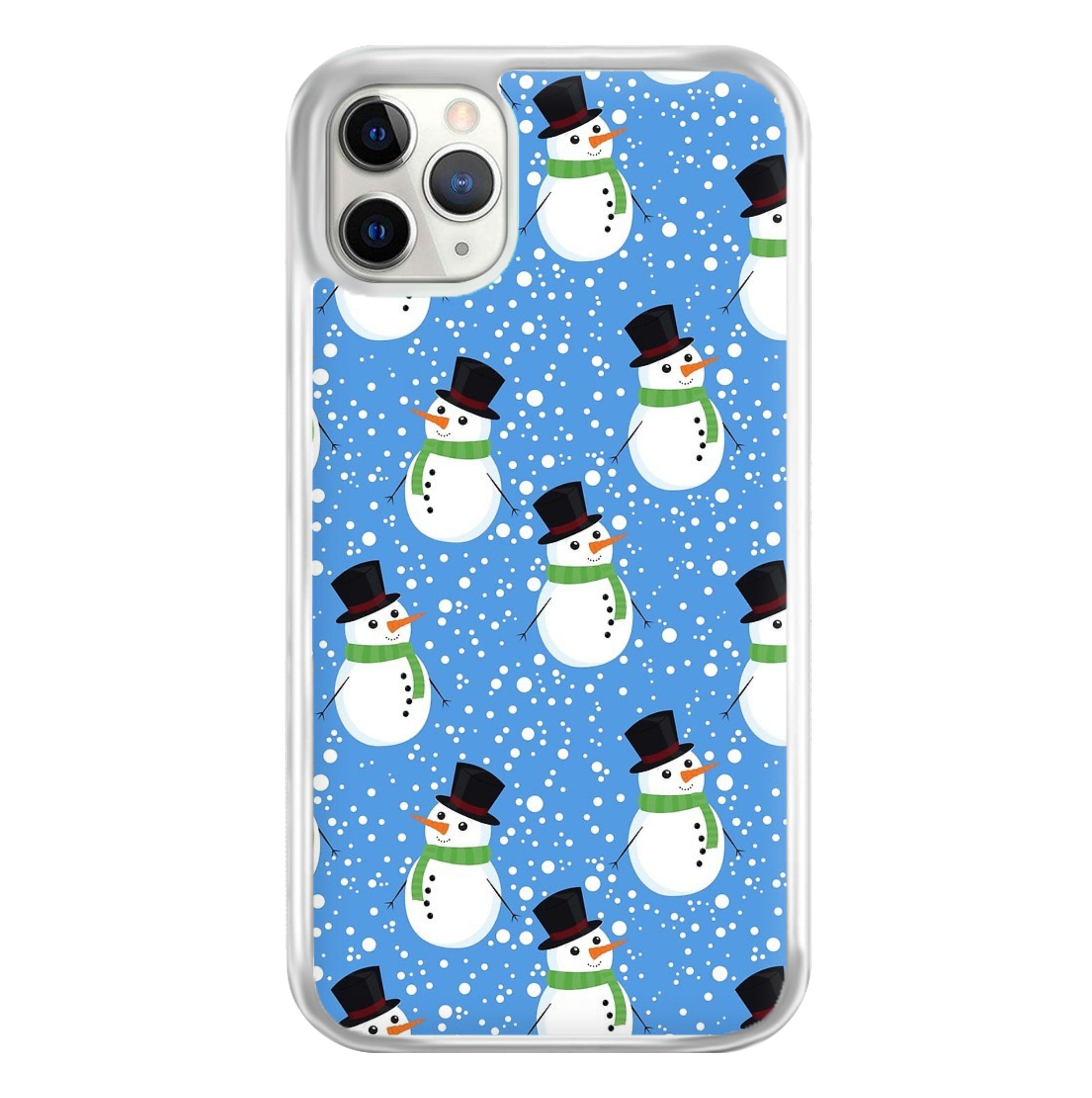 Blue Snowman Pattern Phone Case