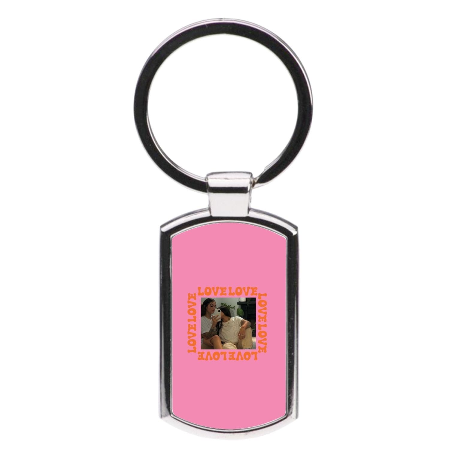 Love, Love, Love - Personalised Couples Luxury Keyring