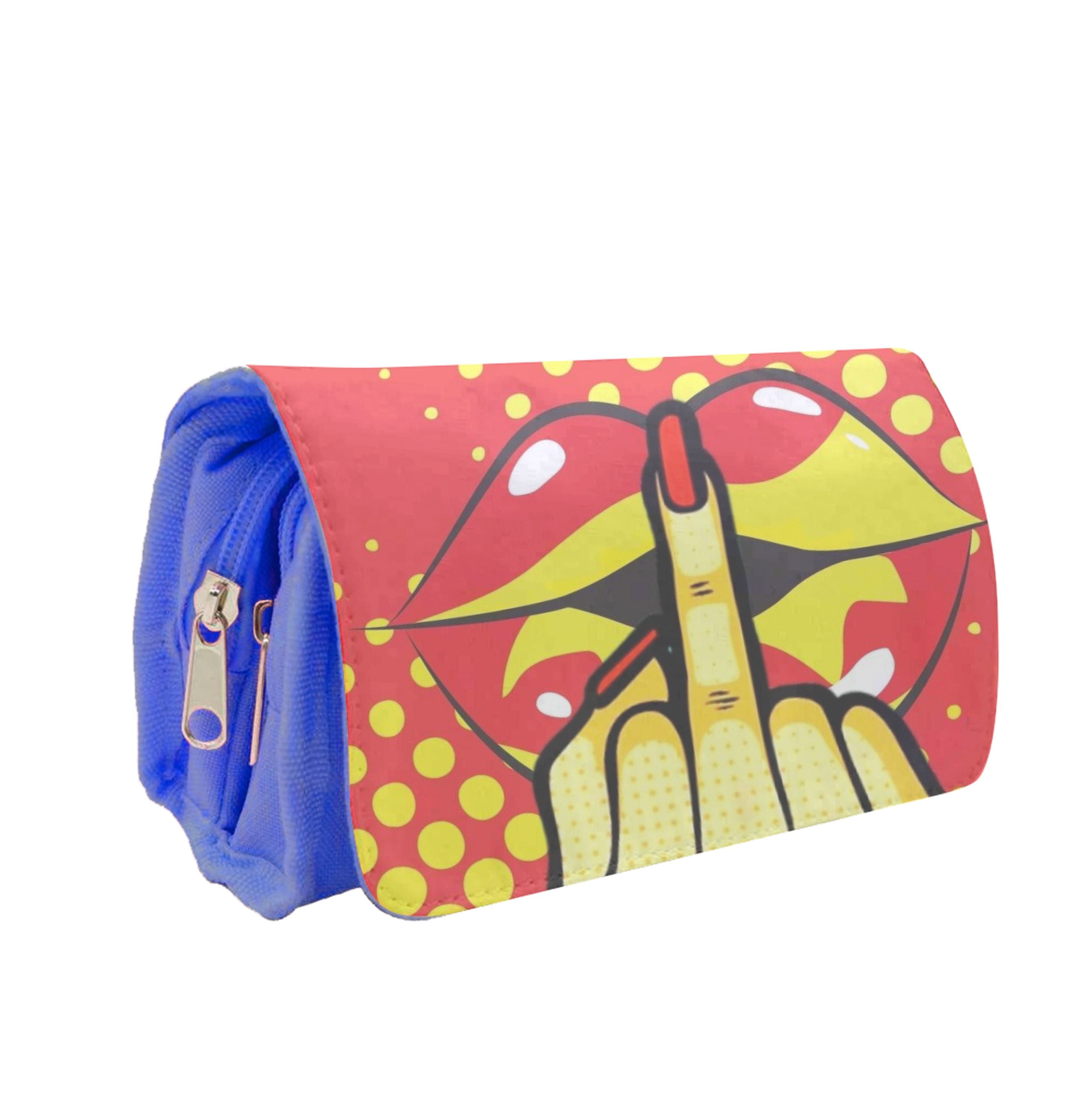 Middle Finger Kiss - Pop Art Pencil Case