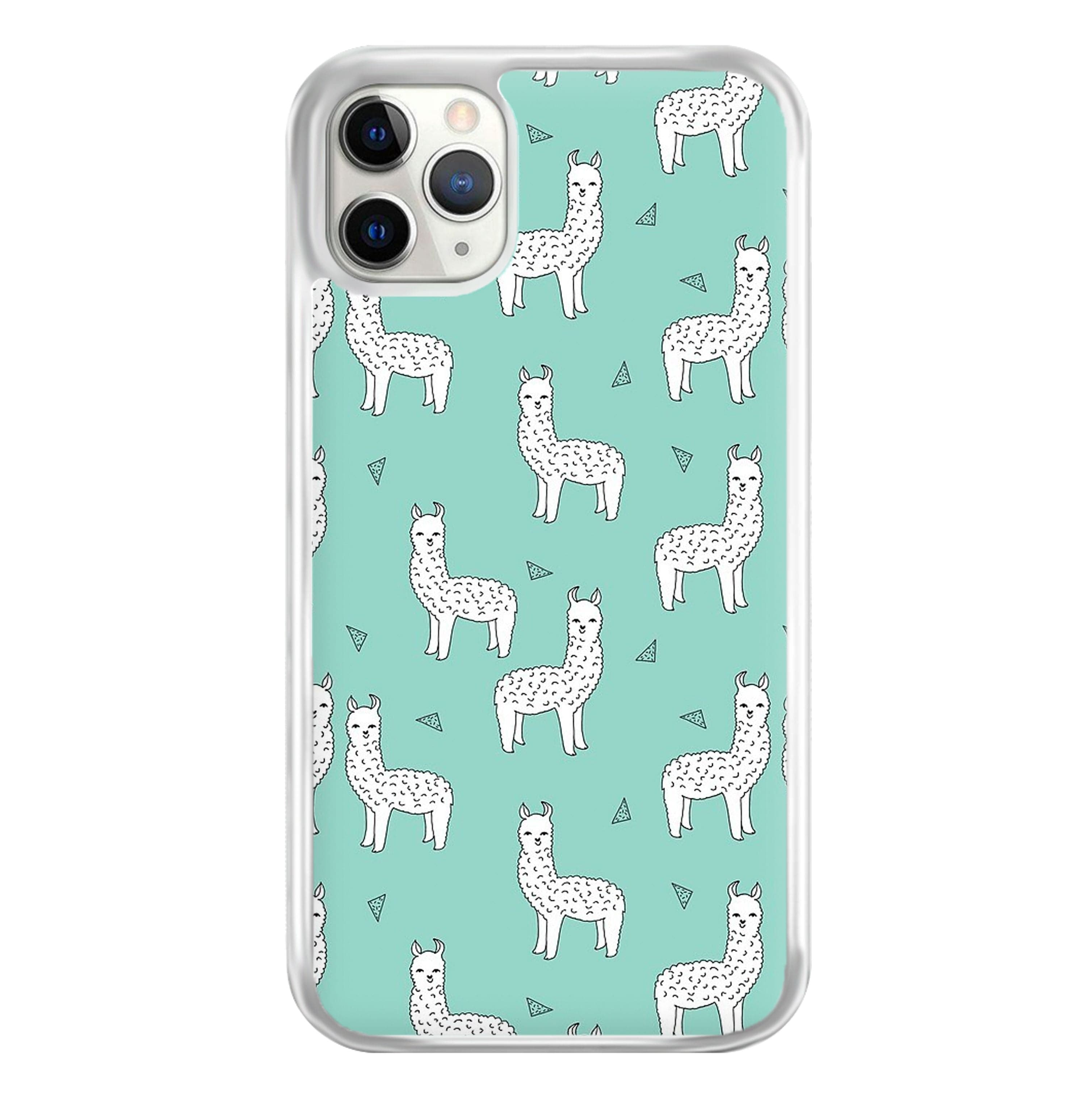 Mint Alpaca Pattern Phone Case