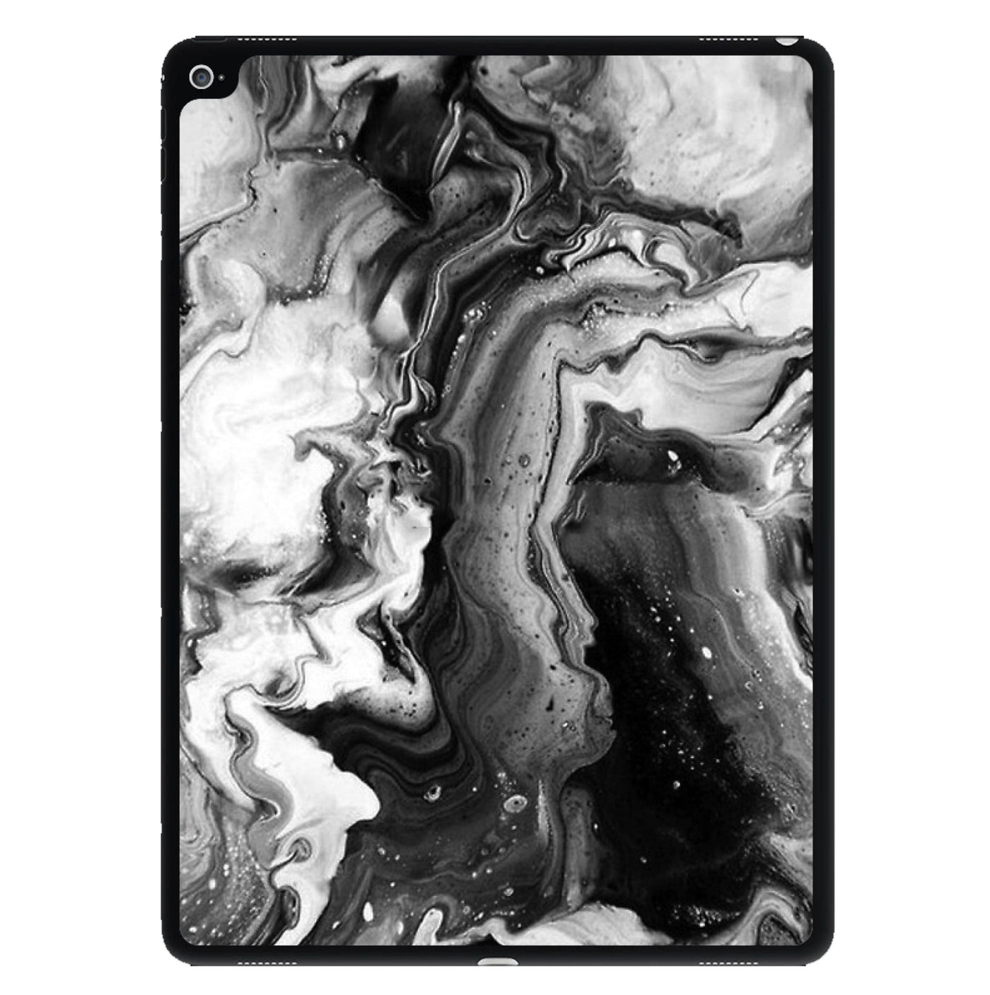 Black and White Leaking Marble iPad Case