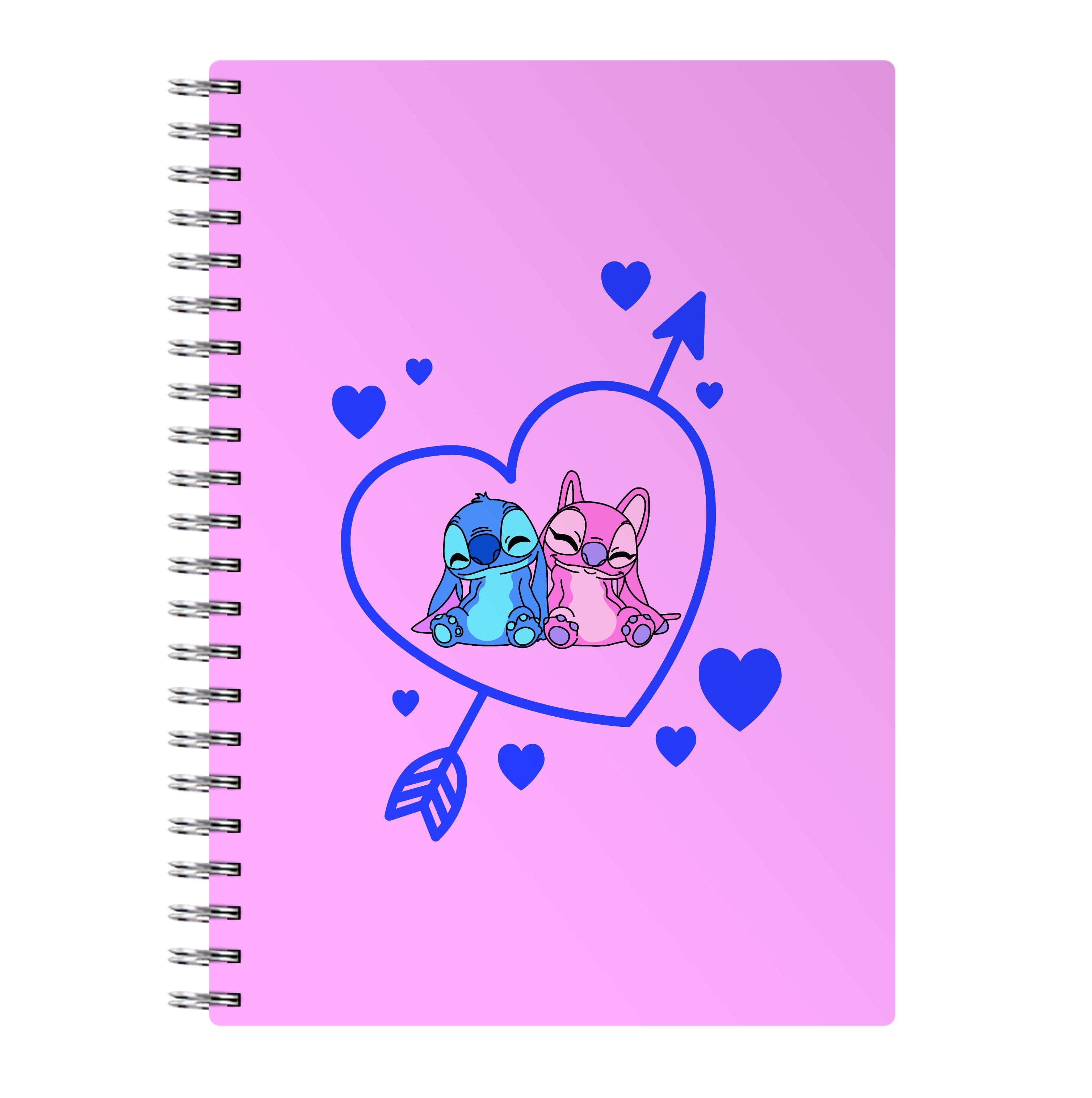 Arrow Heart - Pink Alien Notebook