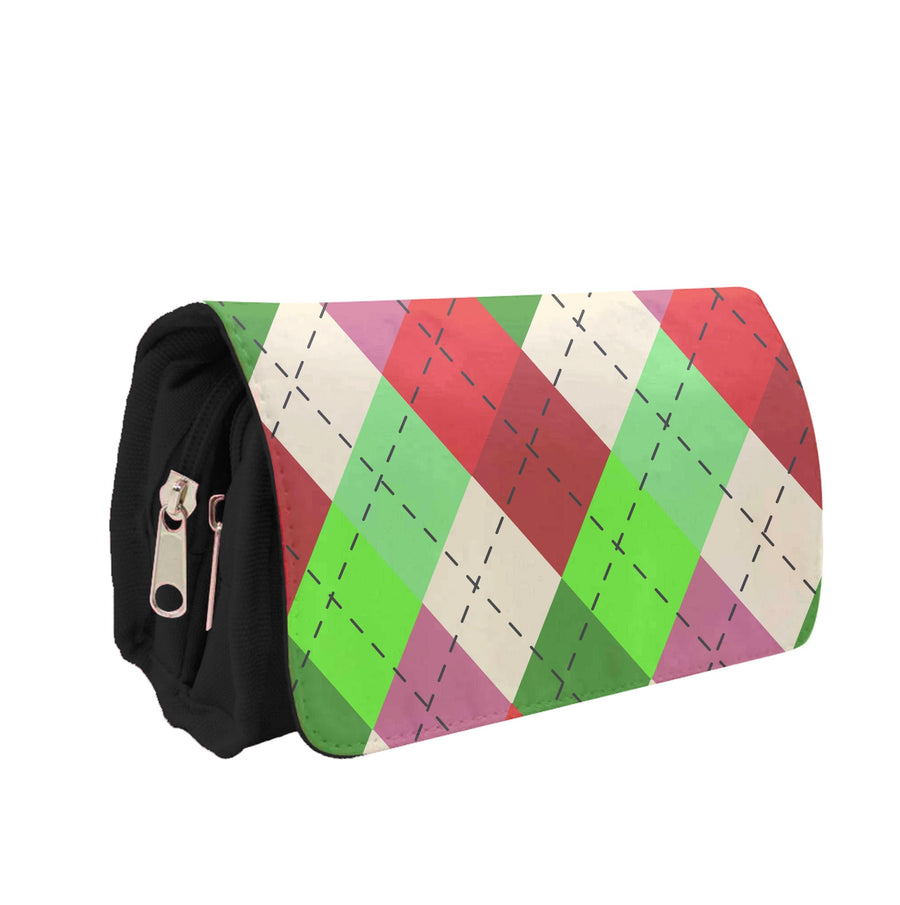 Red And Green - Christmas Patterns Pencil Case