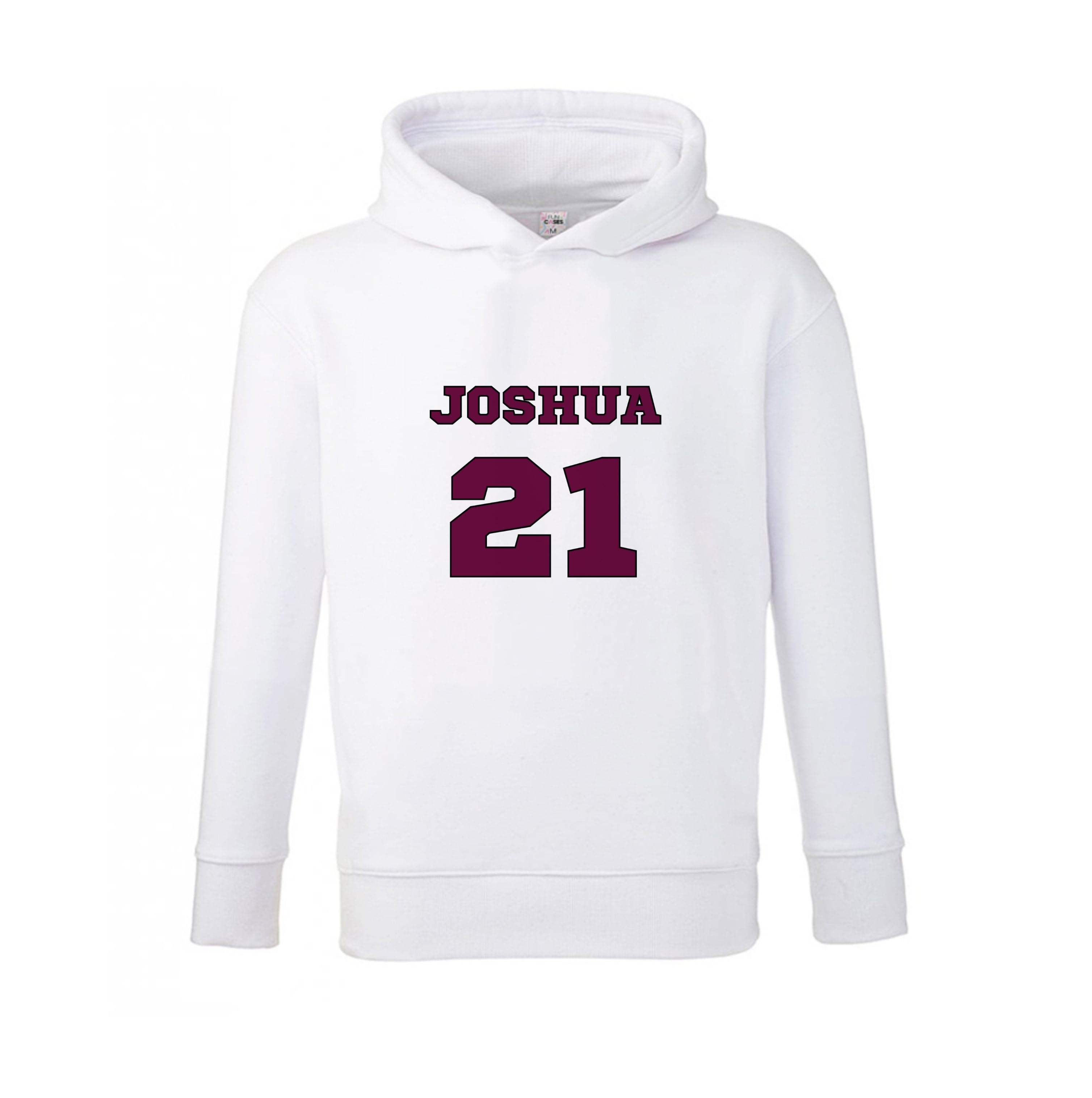 Burgundy - Personalised Football Kids Hoodie