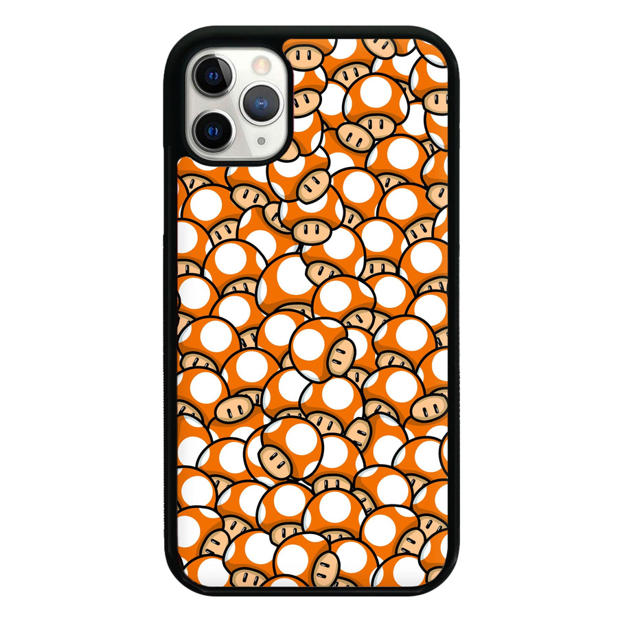 Mushroom Pattern - Orange Phone Case