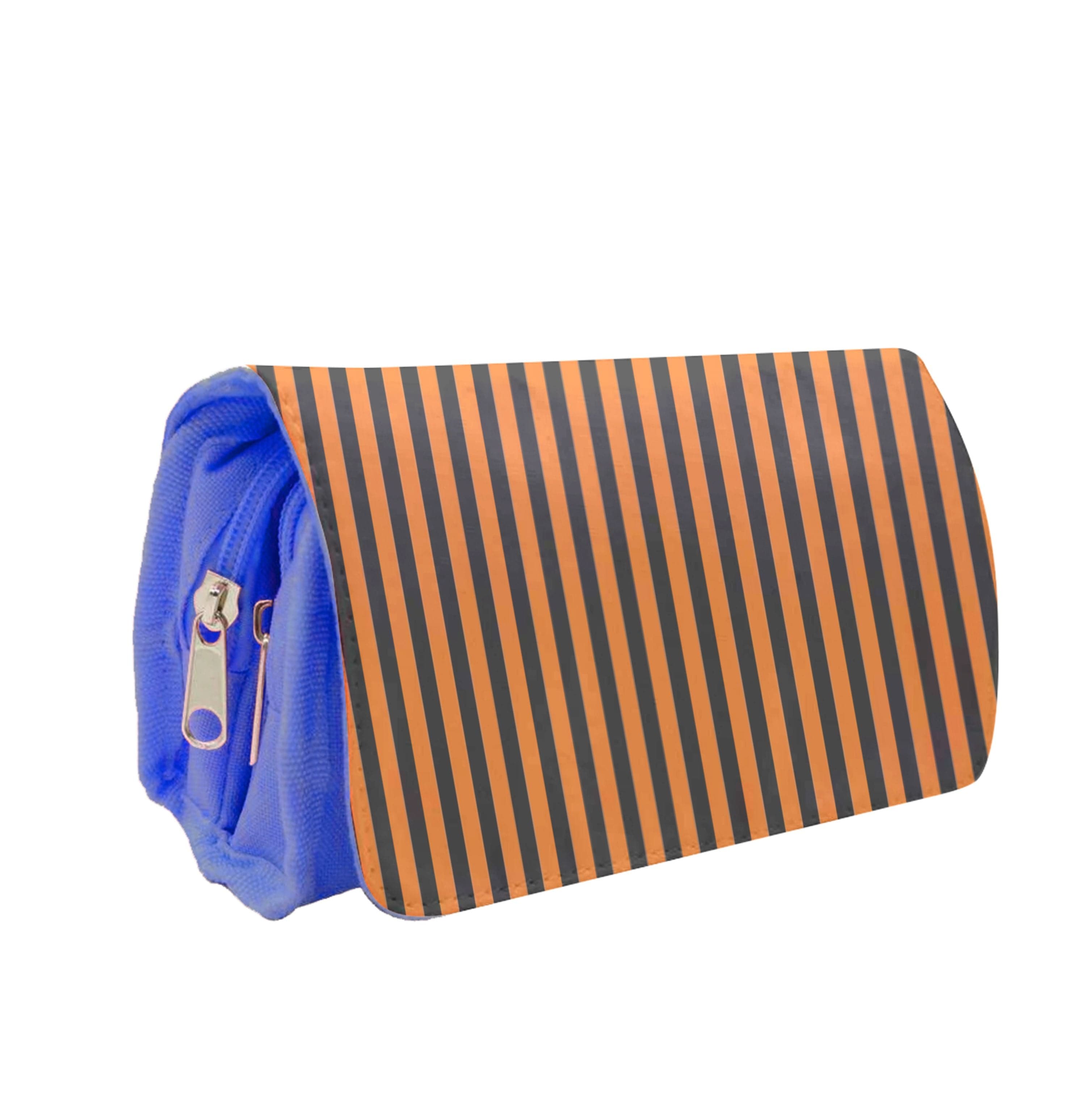 Orange & Black Stripe Pencil Case