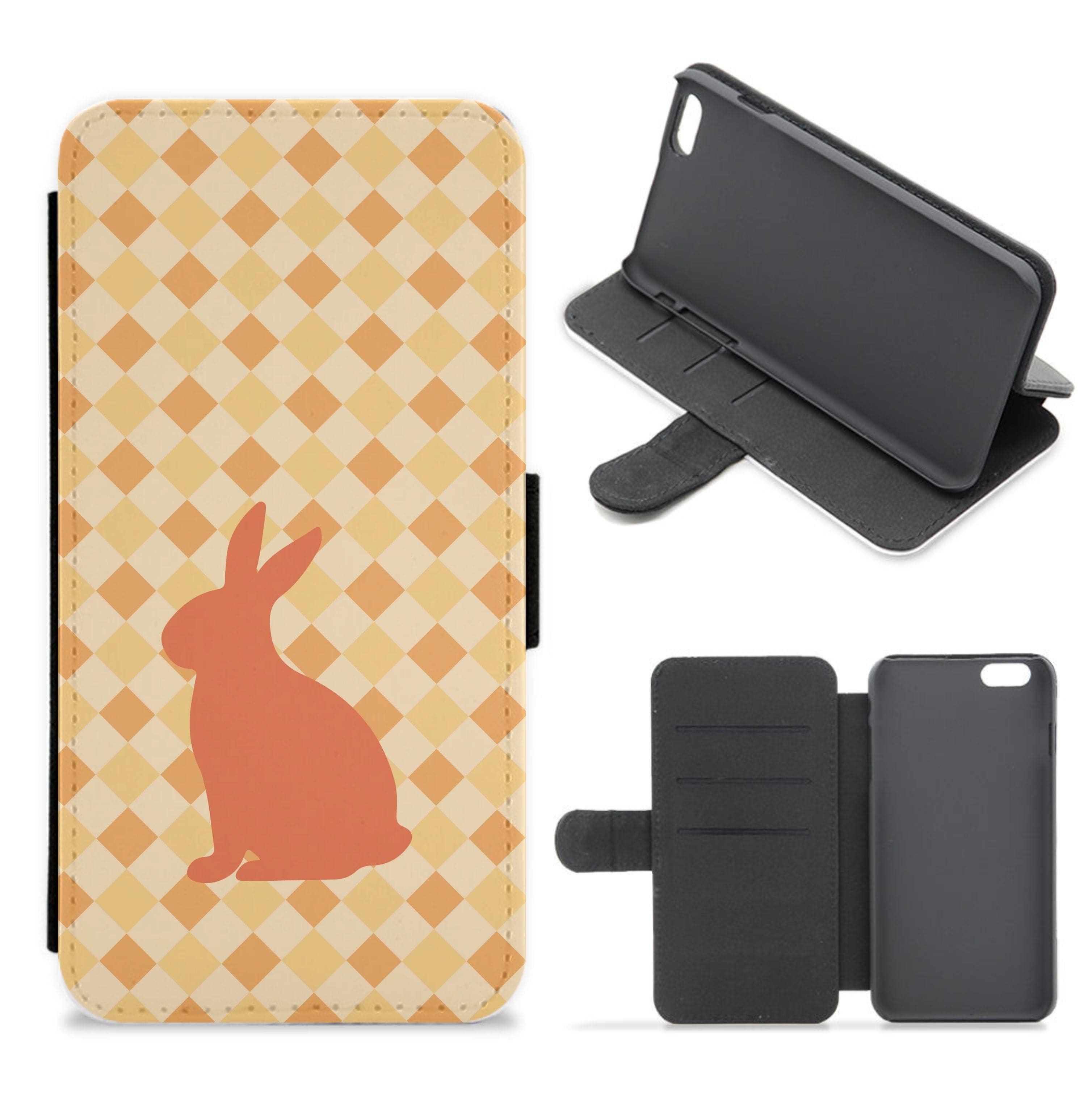 Orange Rabbit - Easter Patterns Flip / Wallet Phone Case