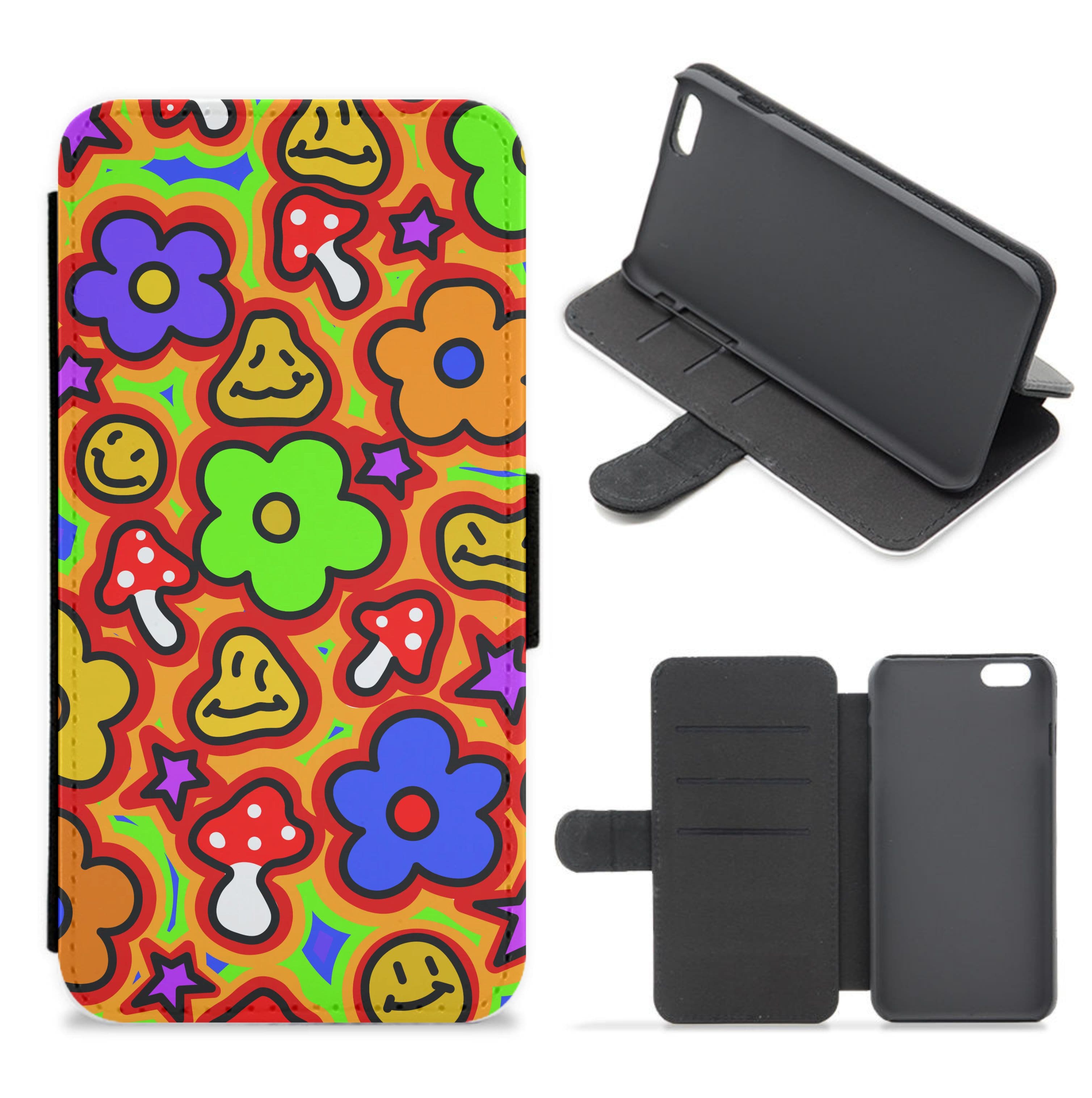 Rainbow Trip - Trippy Patterns Flip / Wallet Phone Case