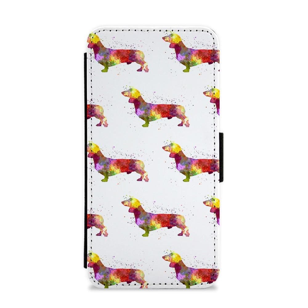 Watercolour Dachshund Flip / Wallet Phone Case - Fun Cases