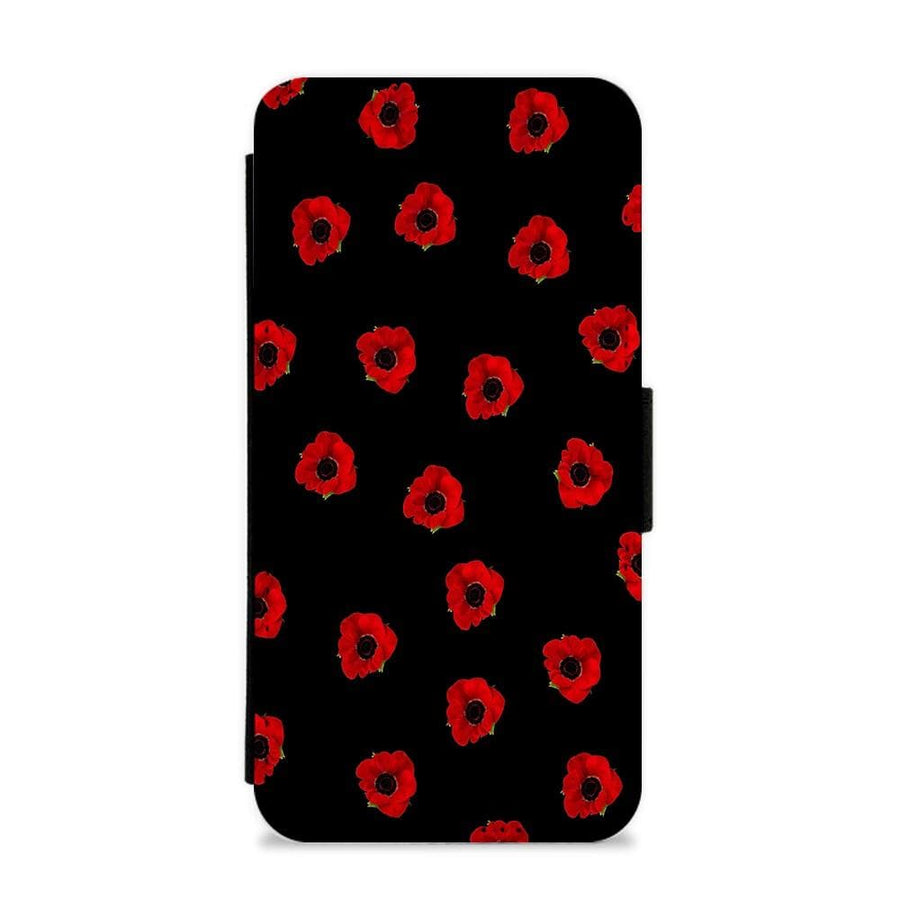 Poppy Pattern Flip / Wallet Phone Case - Fun Cases