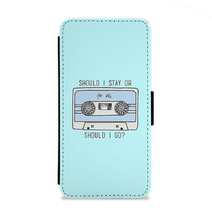 Should I Stay Or Should I Go Cassette - Stranger Things Flip Wallet Phone Case - Fun Cases