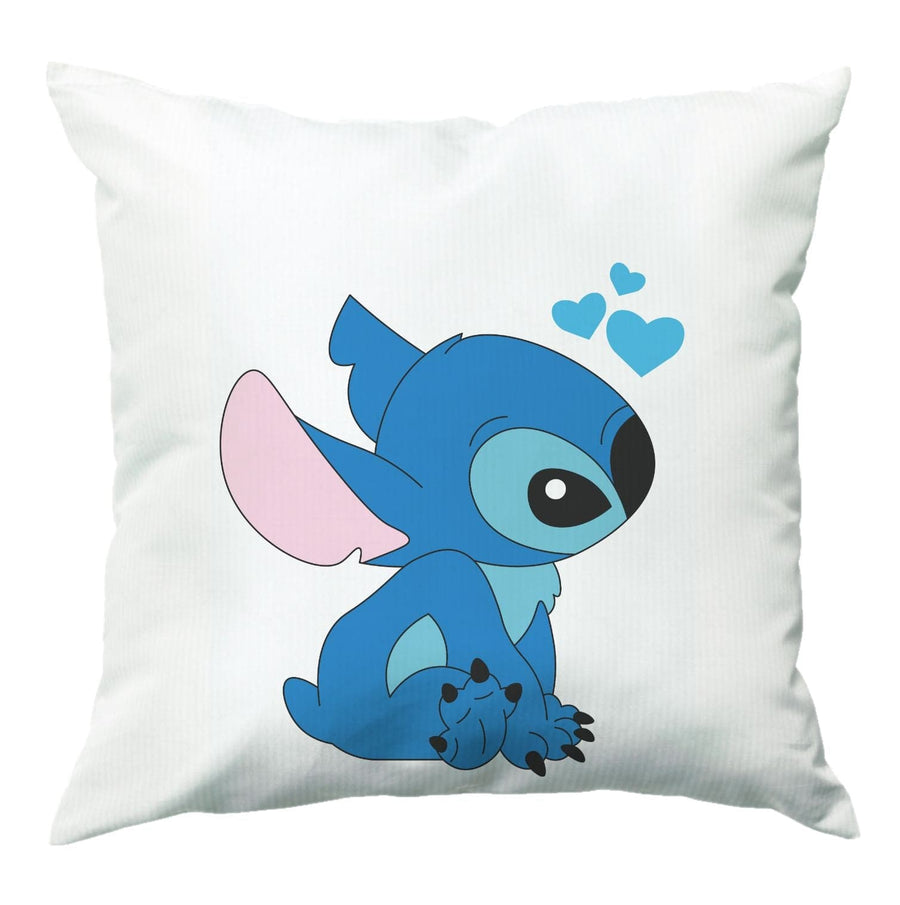 Blue Hearts Stitch - Disney Valentine's Cushion