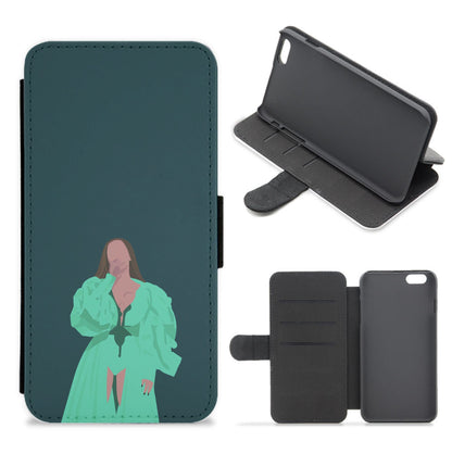 Green Dress - Queen B Flip / Wallet Phone Case