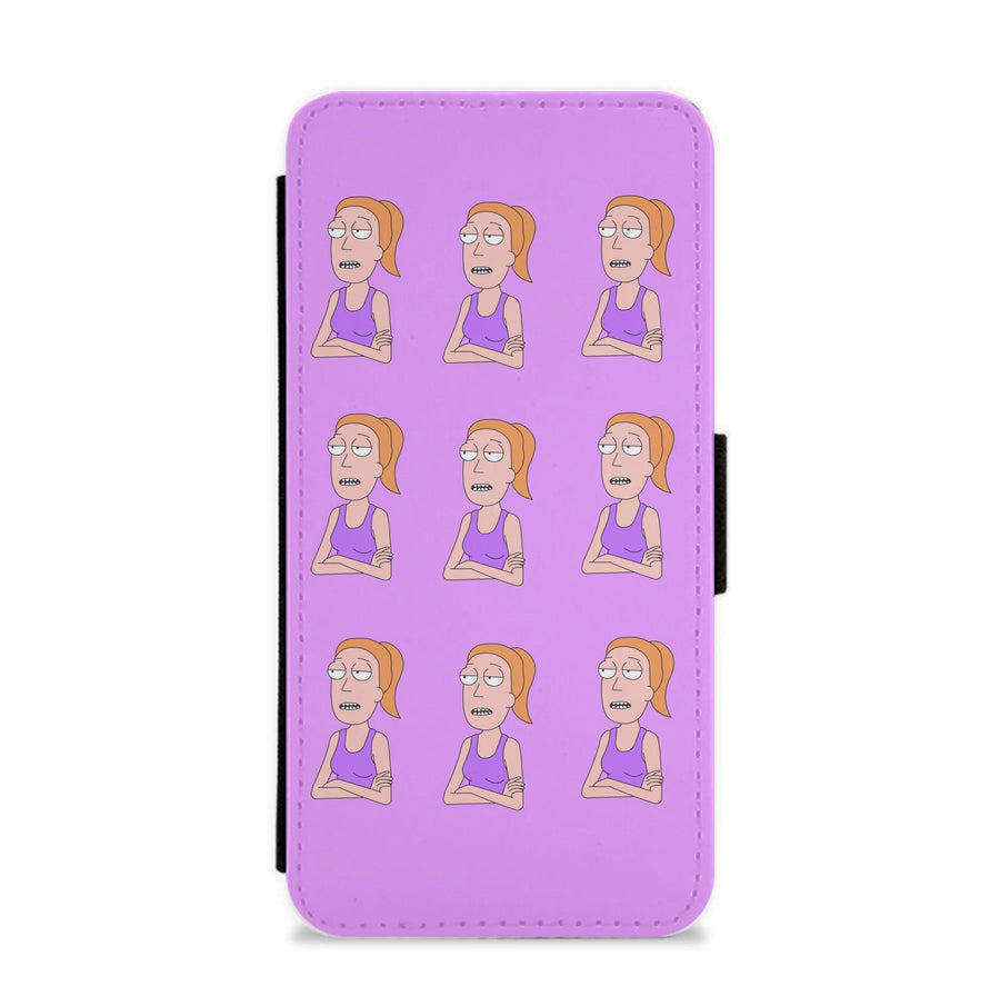 Summer Pattern - Rick And Morty Flip / Wallet Phone Case