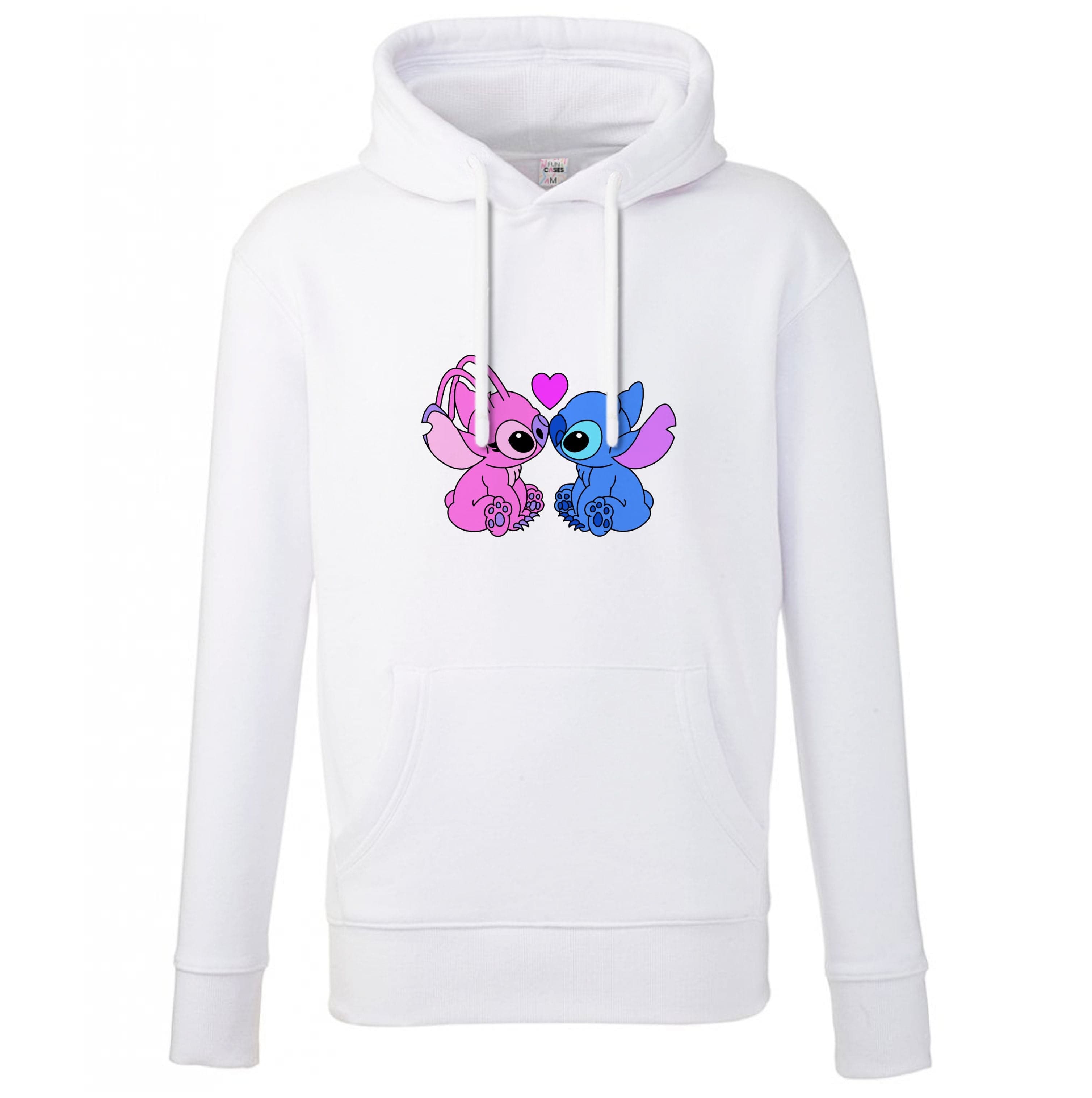 Angel And Blue Alien - Pink Alien Hoodie