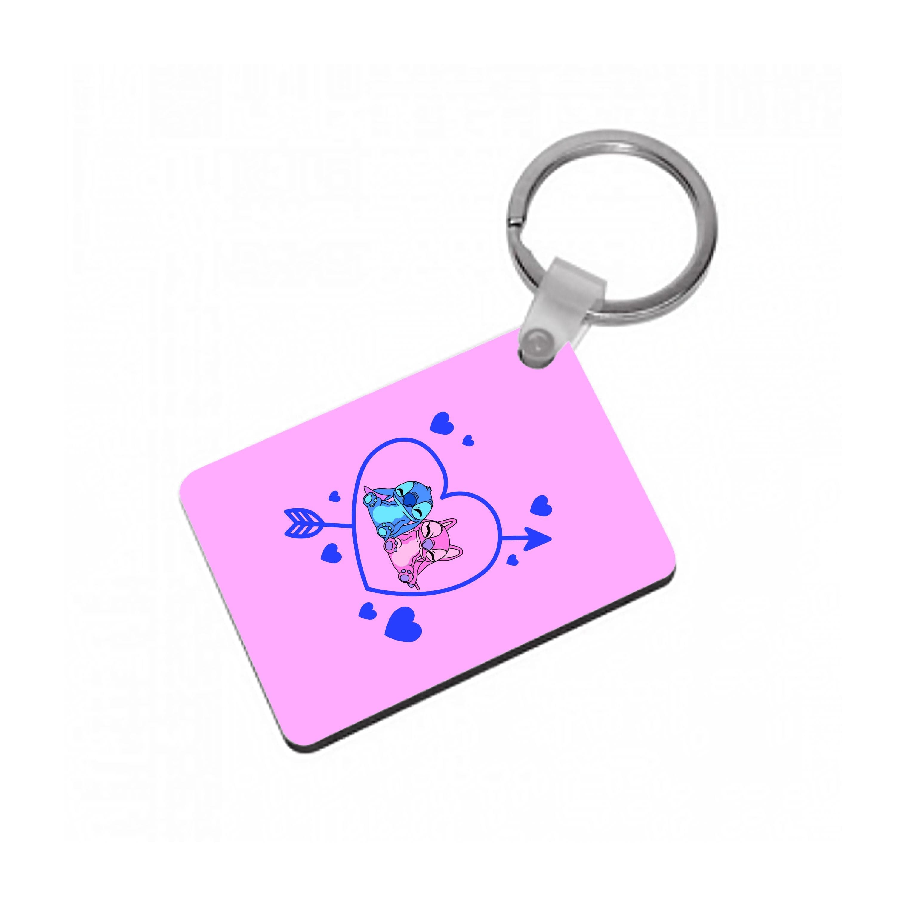 Arrow Heart - Pink Alien Keyring