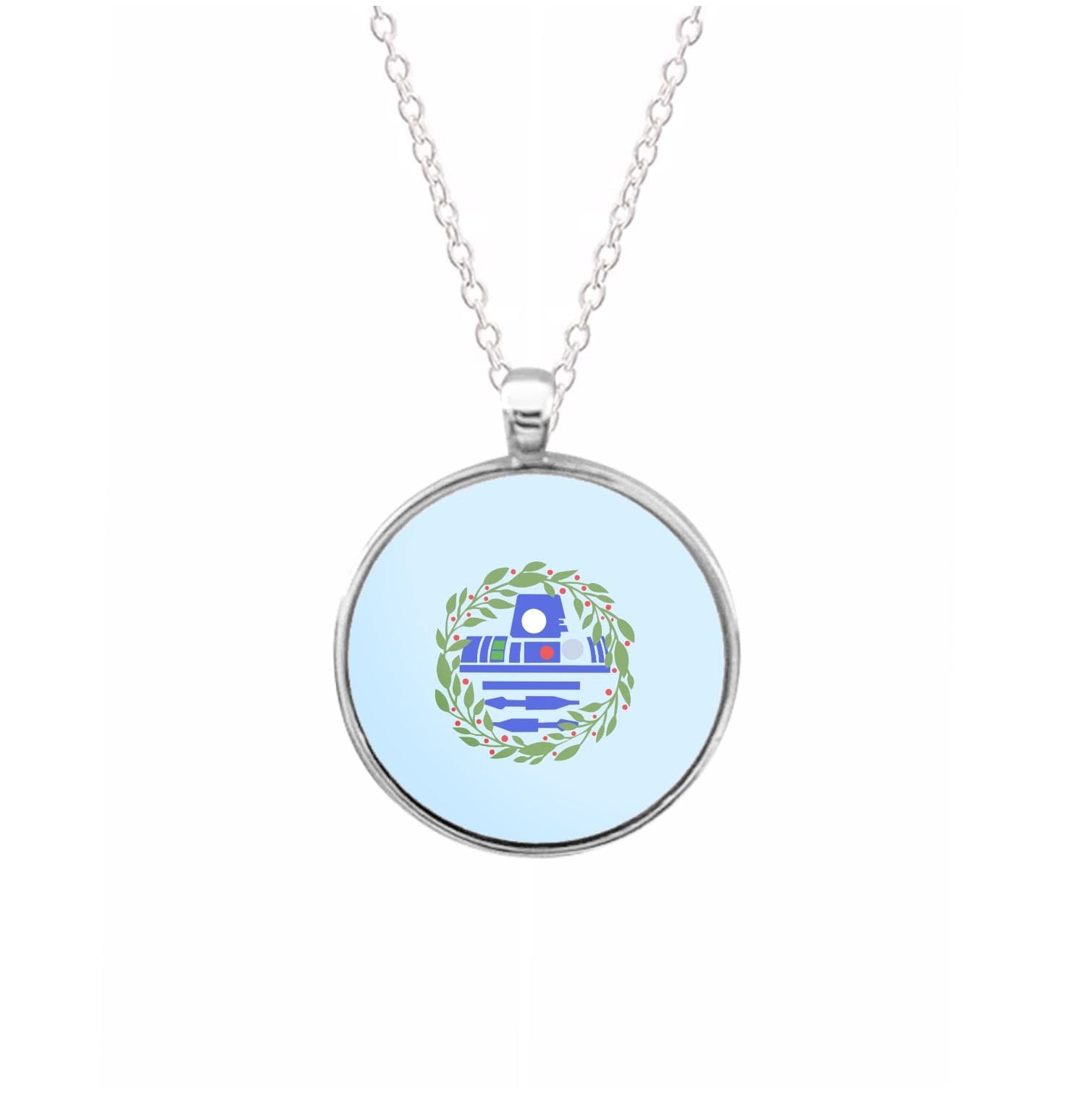 R2D2 Christmas Wreath Necklace