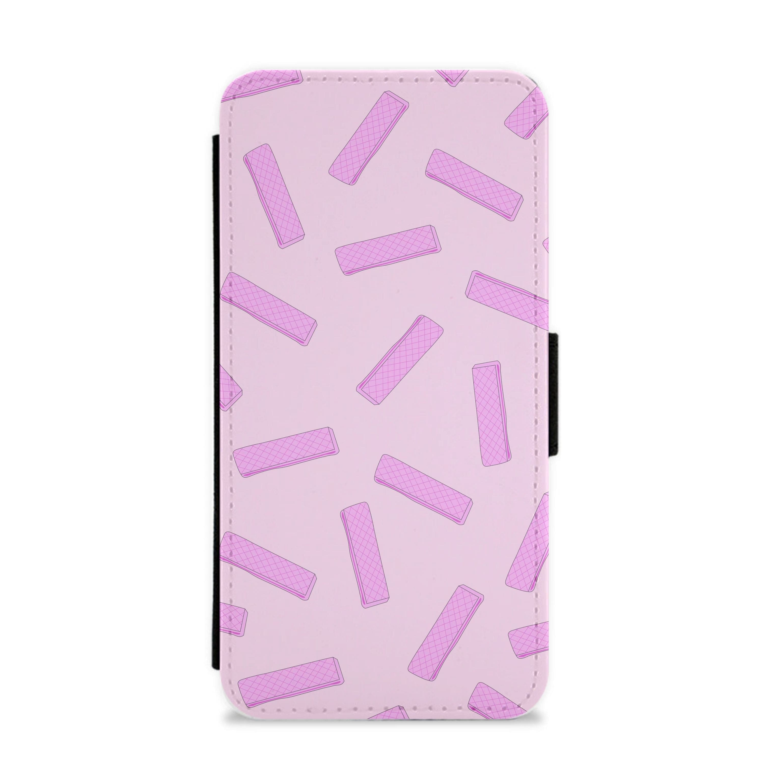 Pink Waffers - Biscuits Patterns Flip / Wallet Phone Case