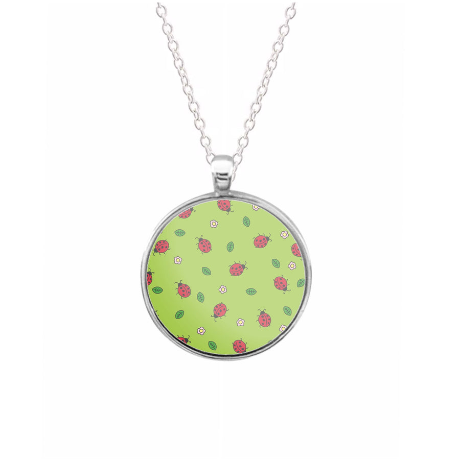 Ladybugs And Flowers - Spring Patterns Necklace