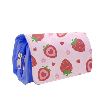 Strawberries And Hearts - Fruit Patterns Pencil Case