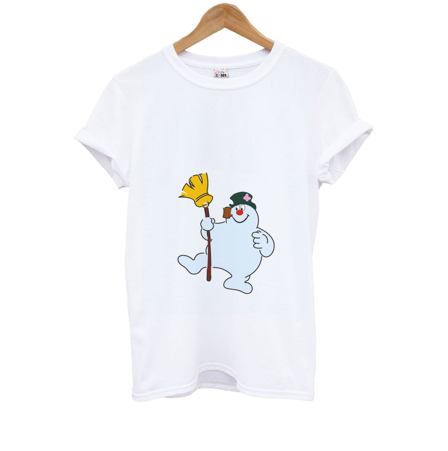 Broom - Frosty The Snowman Kids T-Shirt