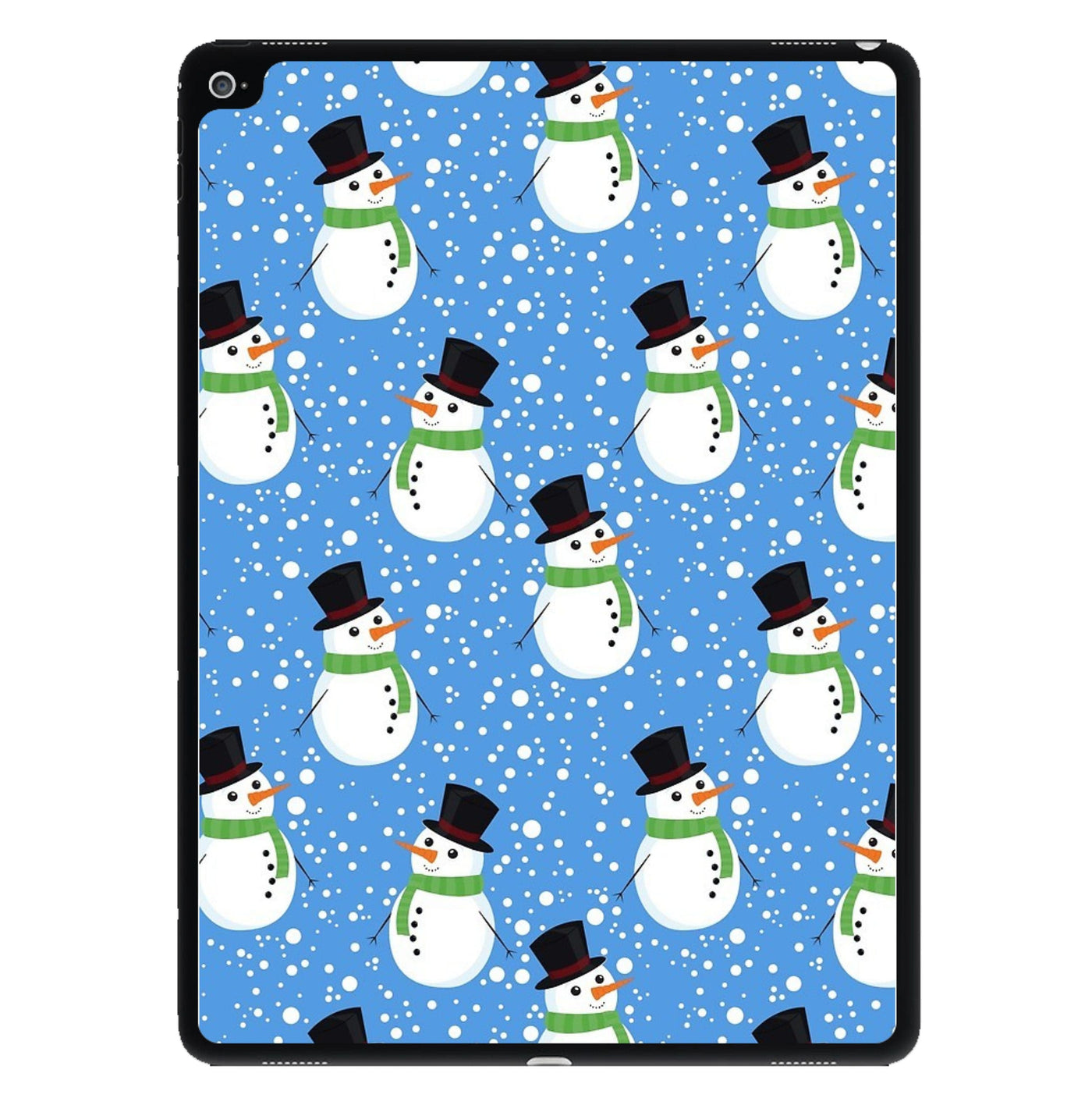 Blue Snowman Pattern iPad Case