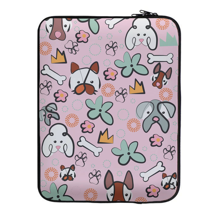 Bones and dogs - Dog Patterns Laptop Sleeve
