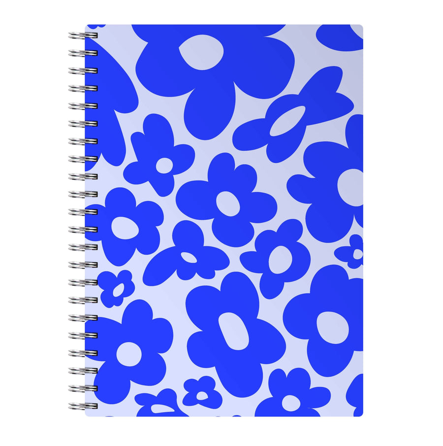 Blue Flowers - Trippy Patterns Notebook