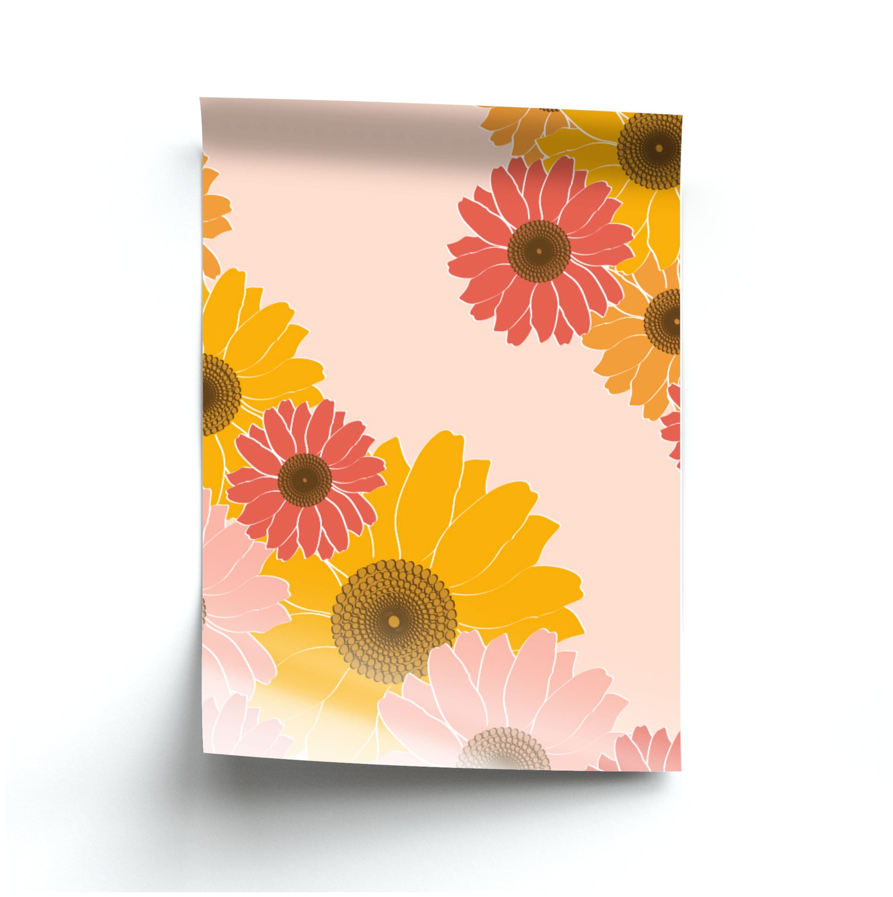 Sunflower Floral Pattern Poster