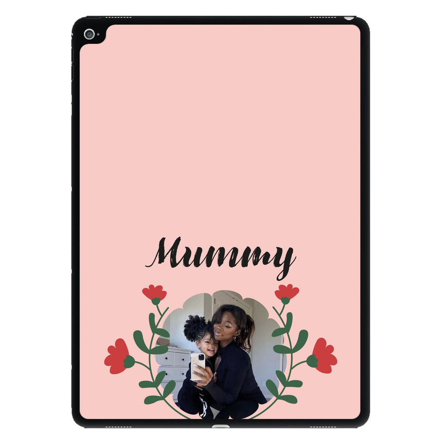 Mummy Red Flowers - Personalised Mother's Day iPad Case