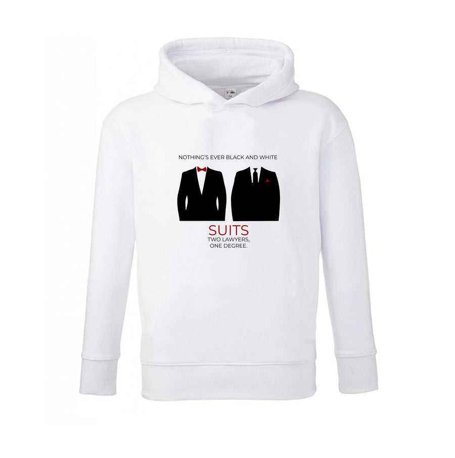 Nothings Ever Black And White - Suits Kids Hoodie