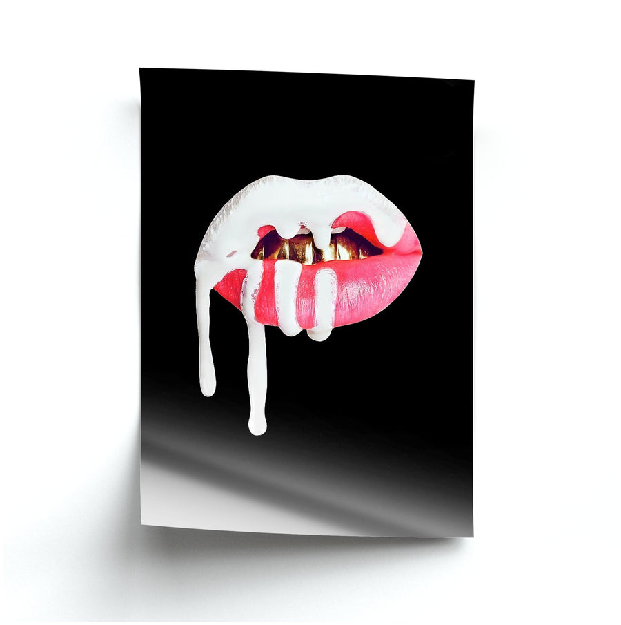 Kylie Jenner - White and Pink Lips Poster