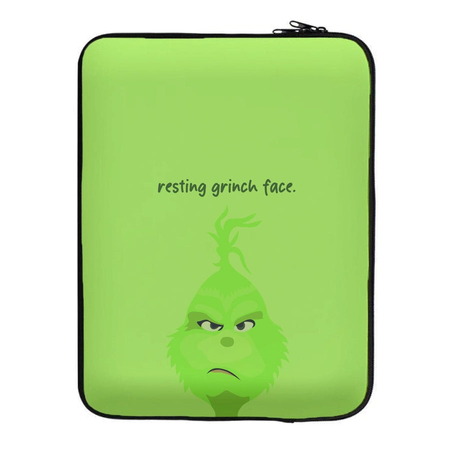 Resting Grinch Face - Christmas Laptop Sleeve