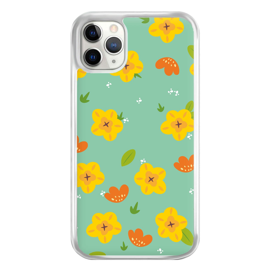Yellow And Orange Pattern - Floral Phone Case