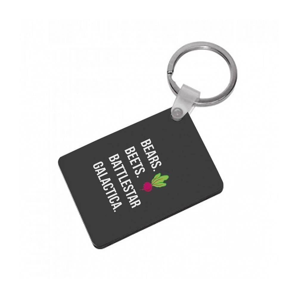 Bears. Beets. Battlestar Galactica Illustration - The Office Keyring - Fun Cases