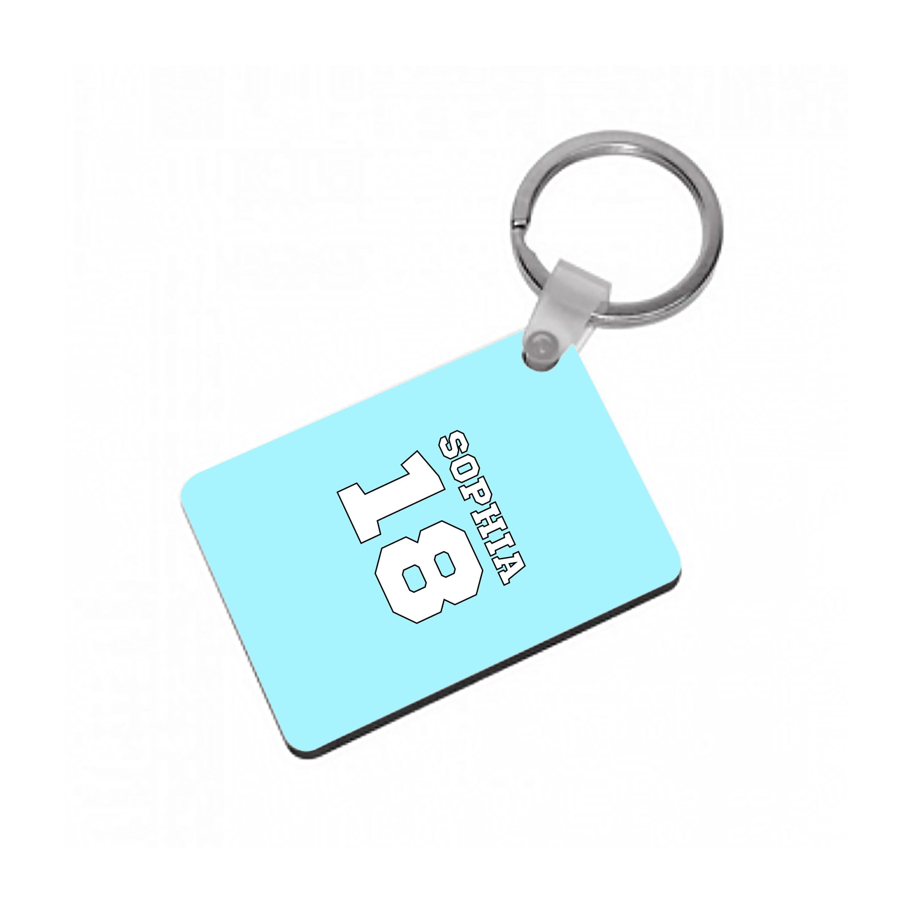 Light Blue - Personalised Football Keyring