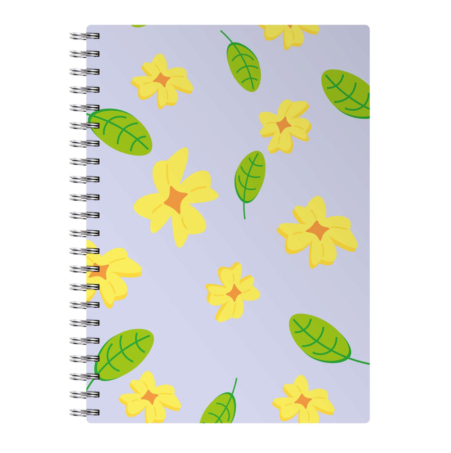 Yellow And Green Pattern - Floral Notebook