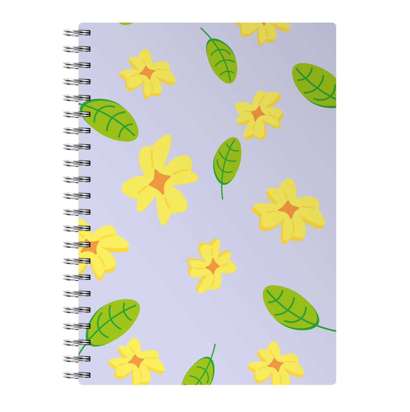 Yellow And Green Pattern - Floral Notebook