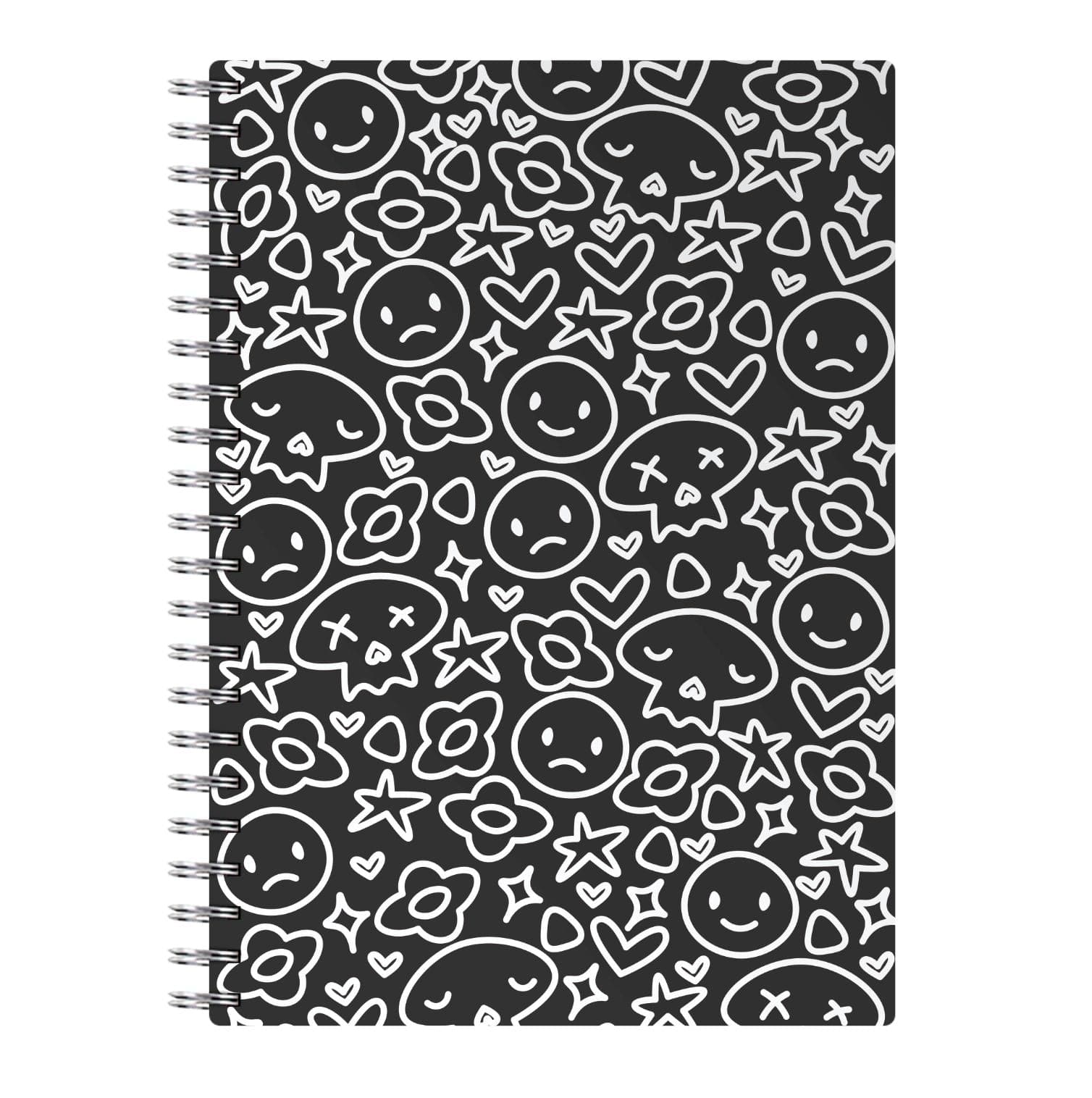 Black Skulls - Skate Aesthetic  Notebook