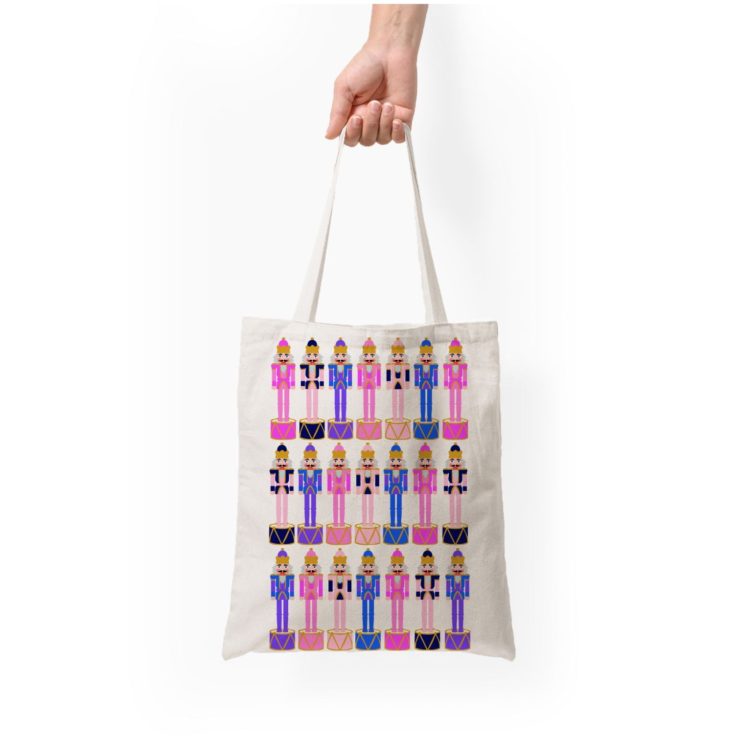 Pink Nutcracker - Christmas Patterns Tote Bag