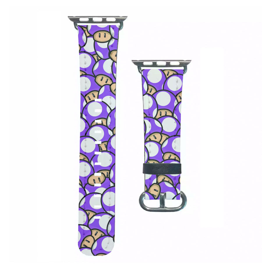 Mushroom Pattern - Purple Apple Watch Strap