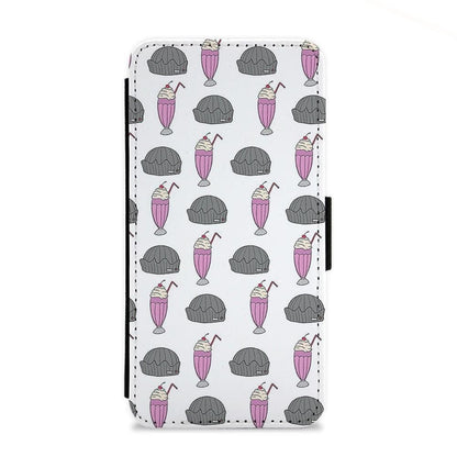 Jughead Jones Hat and Ice Cream Pattern Flip Wallet Phone Case - Fun Cases