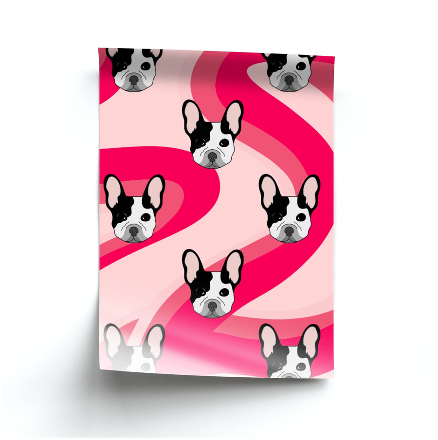 Abstact Frenchie - Dog Pattern Poster
