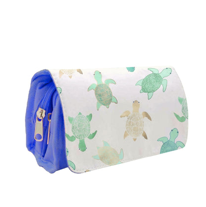 Gilded Jade & Mint Turtles Pencil Case