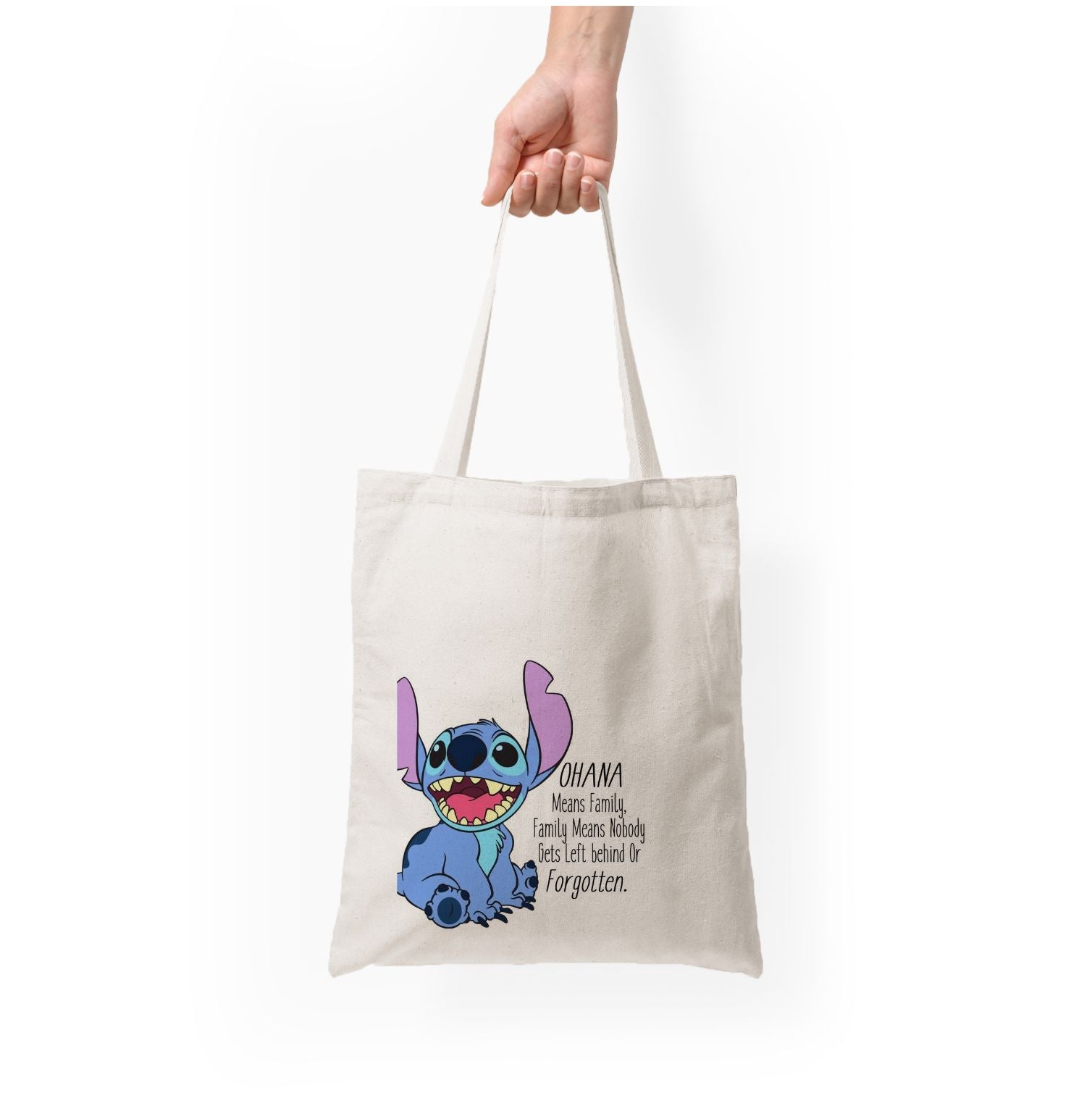 Ohana Means Family - Blue Alien Tote Bag