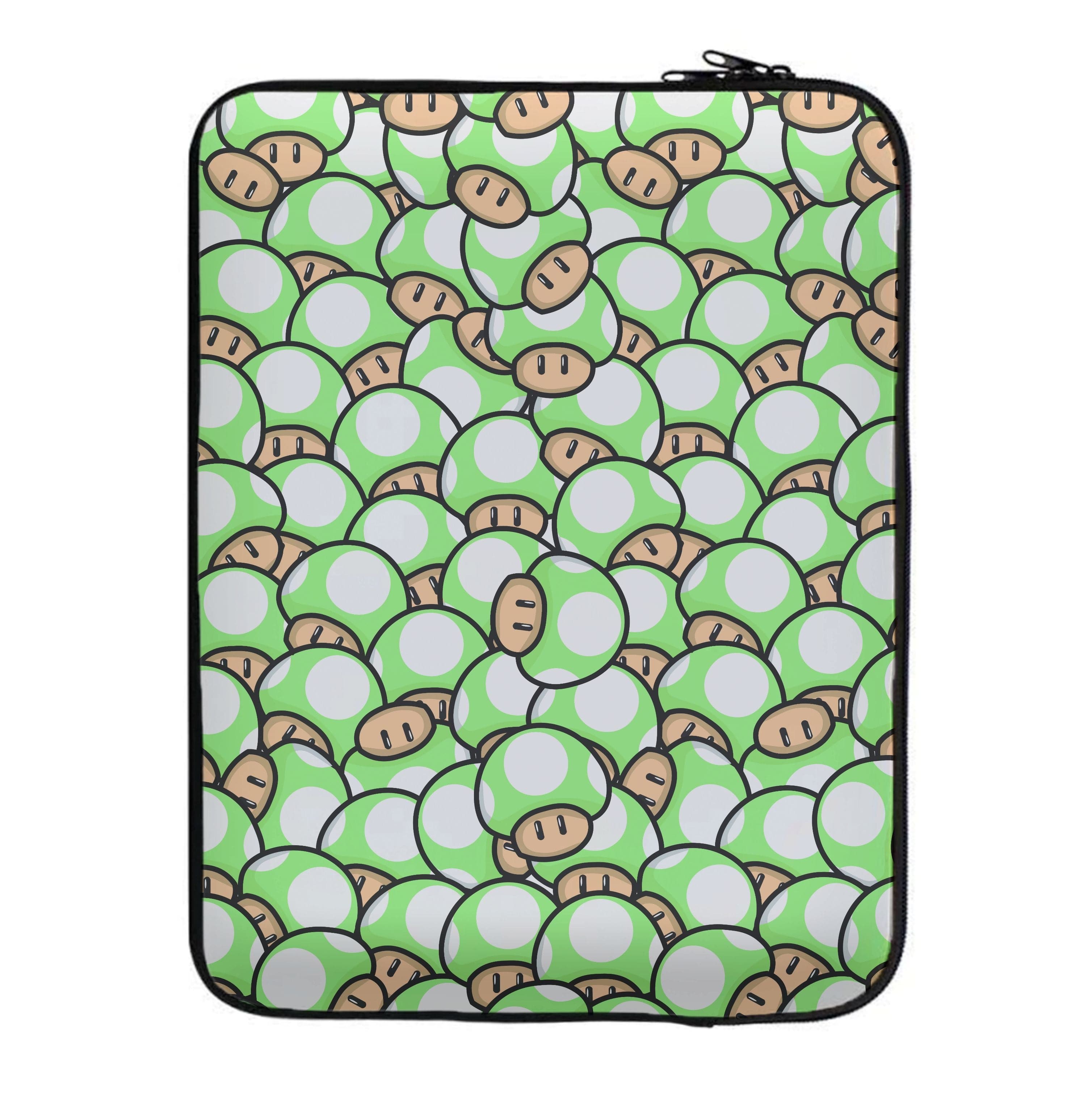 Mushroom Pattern - Light Green Laptop Sleeve