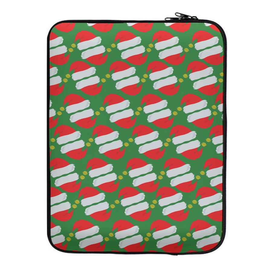 Santa Hat Pattern - Christmas Laptop Sleeve
