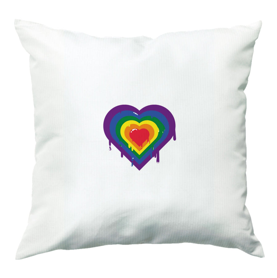 Dripped heart - Pride Cushion