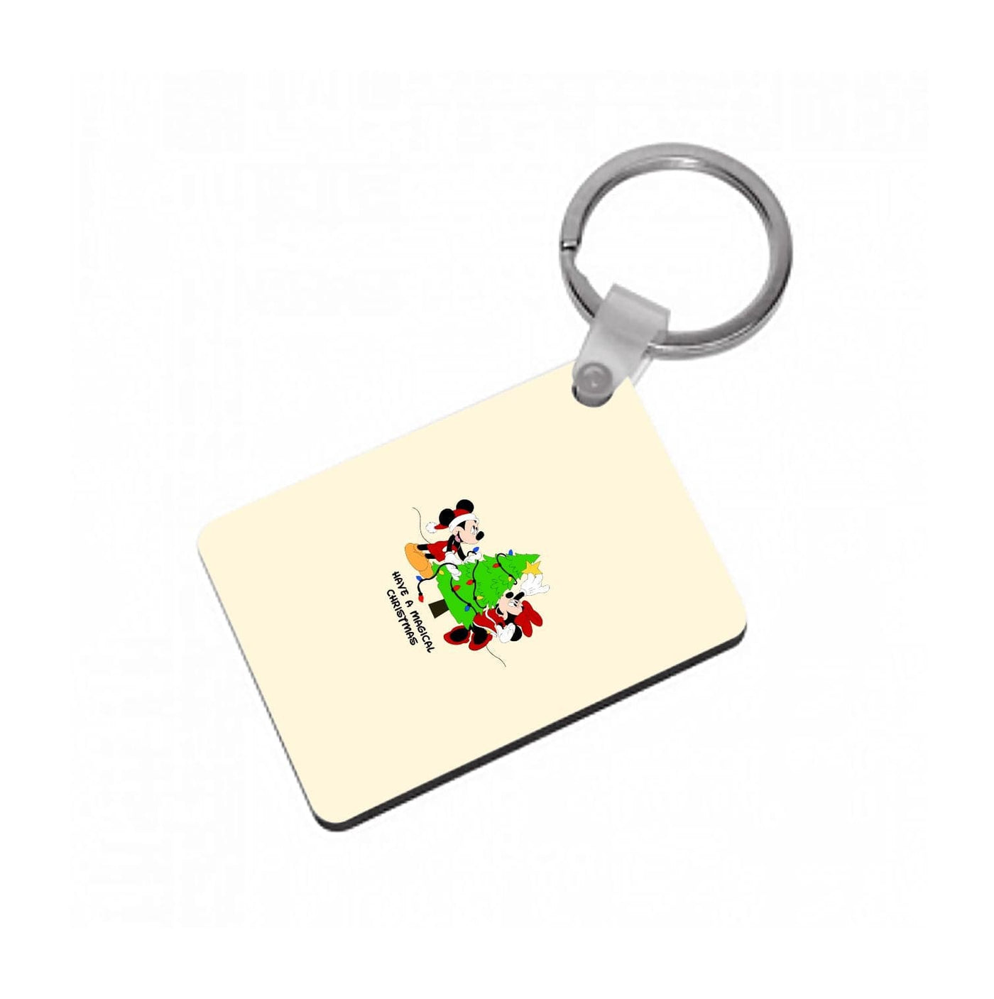 Festive Mickey And Minnie Mouse - Christmas  Keyring