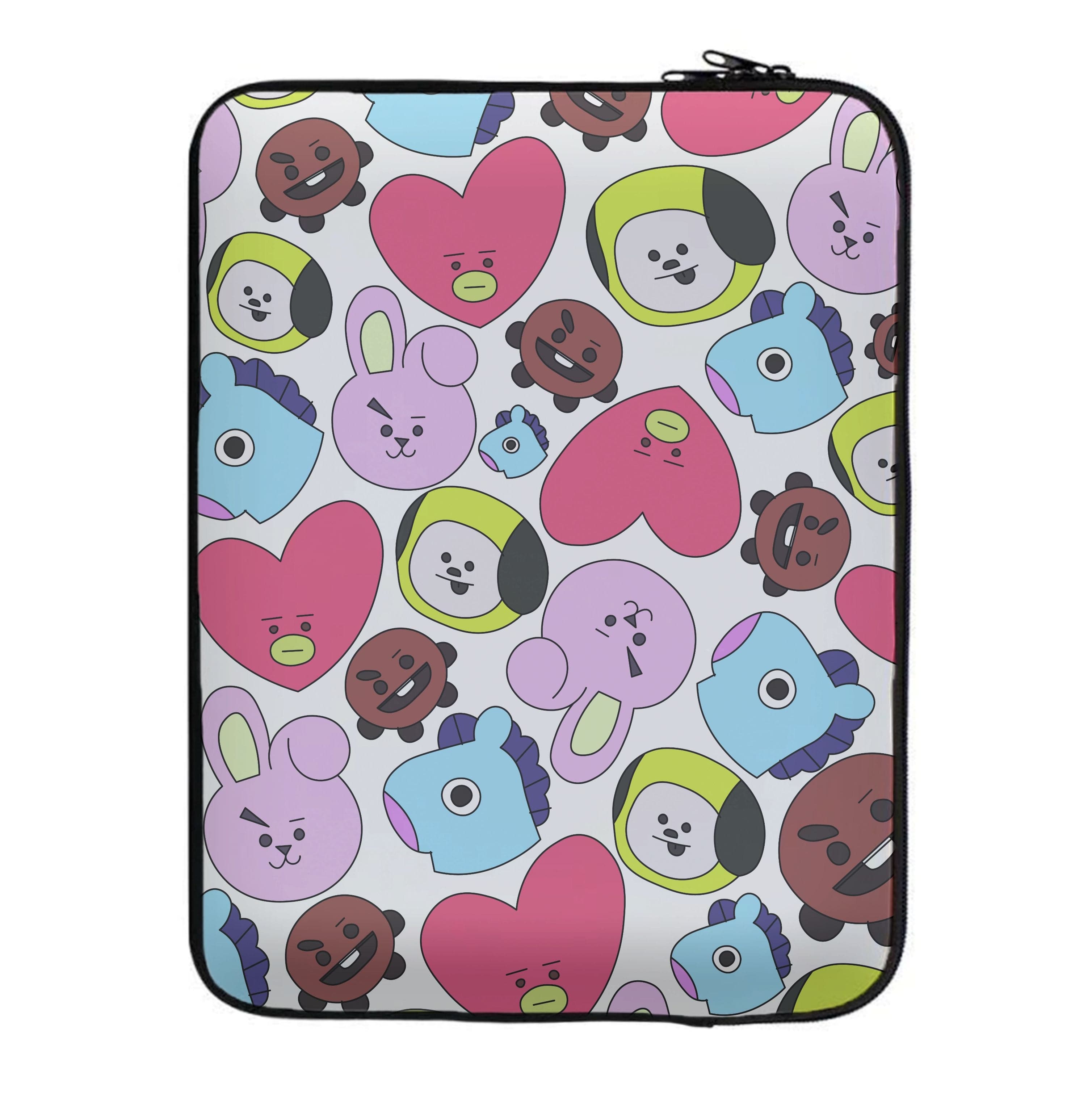 K-Pop Band Characters Collage Laptop Sleeve